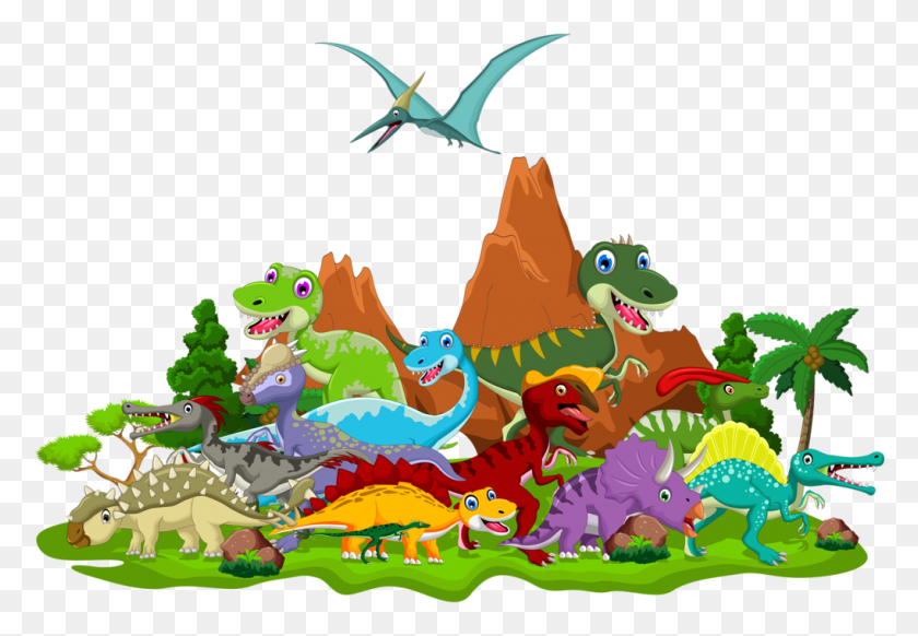 1019x682 Dinosaur Clipart Landscape Cartoon Dinosaur Pictures, Bird, Animal HD PNG Download