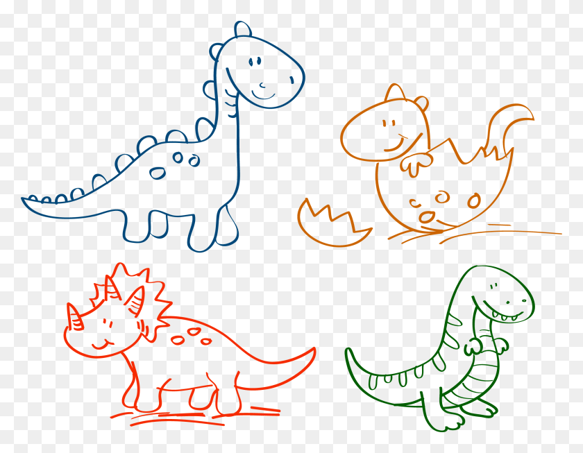 2132x1623 Dinosaurs Clipart Dinosaur Drawing Easy Dinosaur Drawing Trex, Label, Text, Animal HD PNG Download