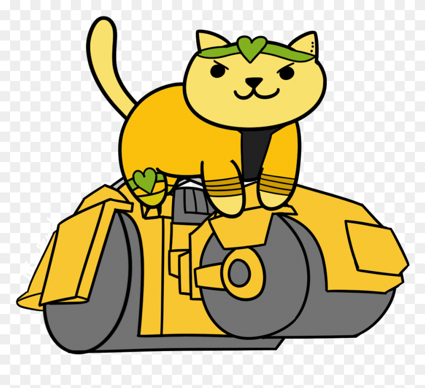926x839 Dio As A Neko Atsume Cat Dio Road Roller Cute, Text, Car, Vehicle HD PNG Download