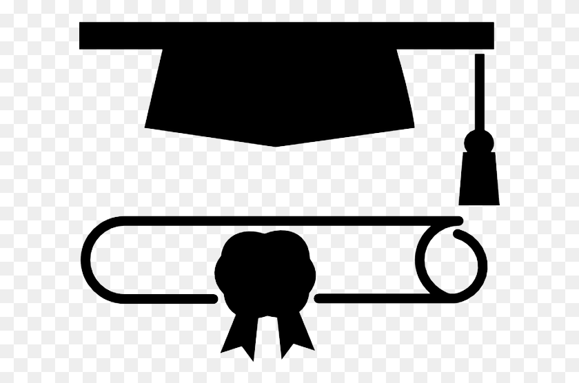 611x496 Diploma Hat Black Icon Image Education Icon Diploma, Furniture, Stencil HD PNG Download