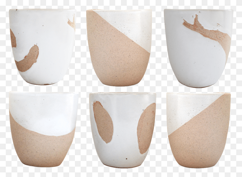 1006x718 Dipped White Tea Cups Set Of 6 Earthenware, Vase, Jar, Pottery HD PNG Download
