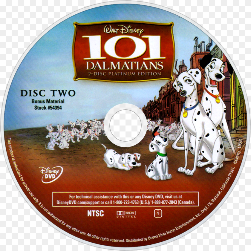 1000x1000 Disc 101 Dalmatians Platinum Edition Dvd, Disk, Animal, Canine, Dog PNG