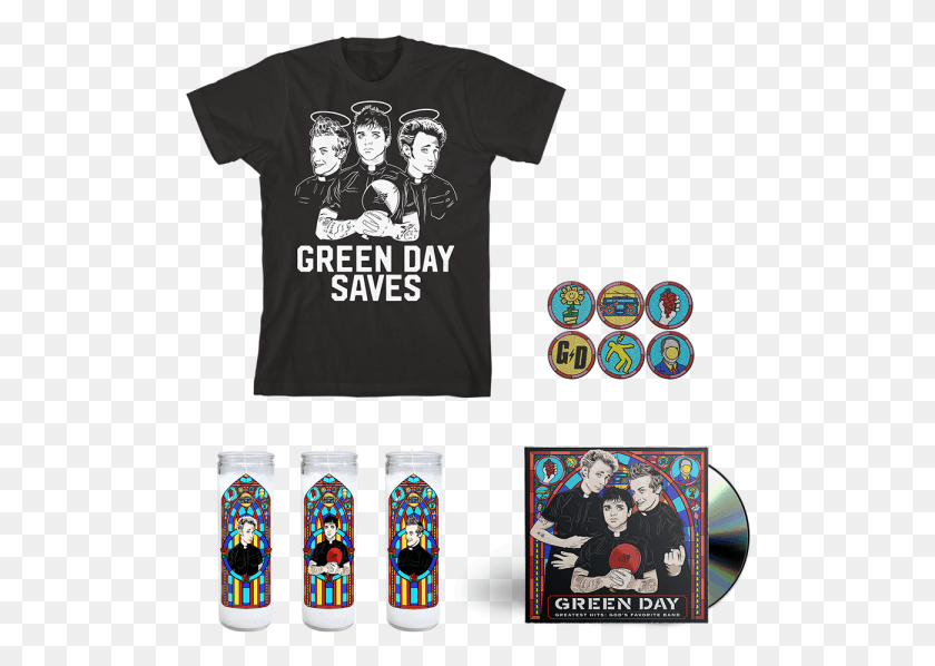 510x538 Disciple Cd Bundle Green Day Greatest Hits God39s Favorite Band Album Cover, Clothing, Apparel, T-shirt HD PNG Download