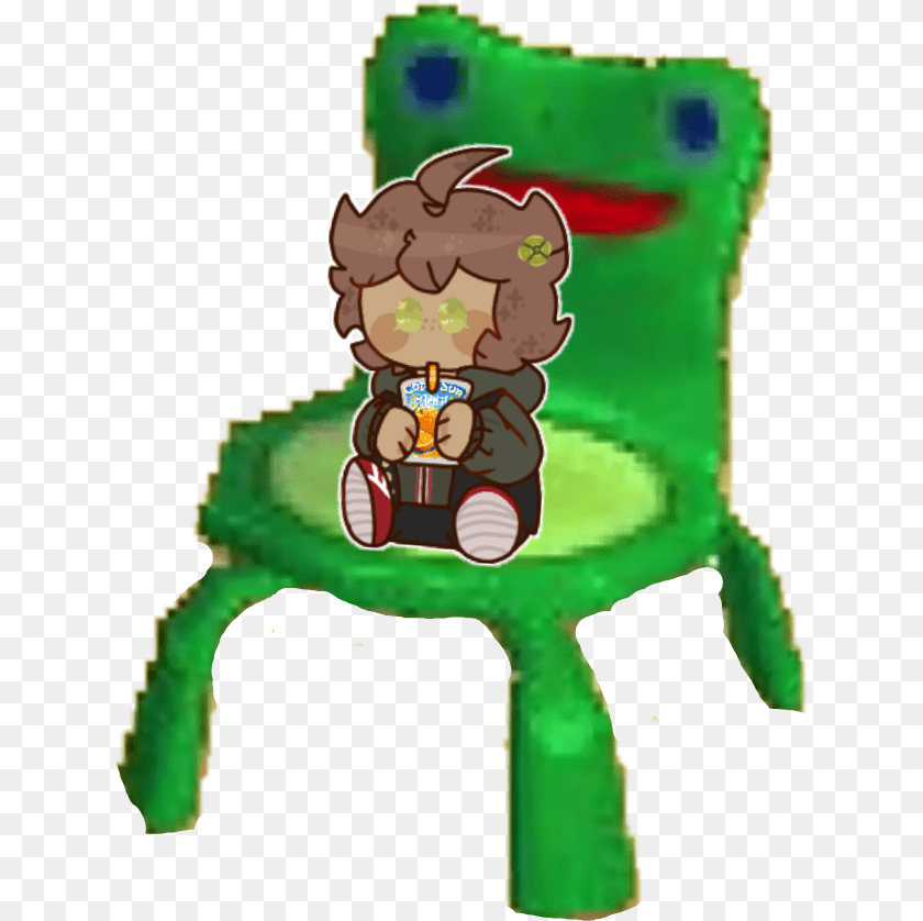 630x838 Discord Request Makoto In Da Froggy Chair Drinking A Fictional Character, Furniture, Indoors, Baby, Bathroom Sticker PNG