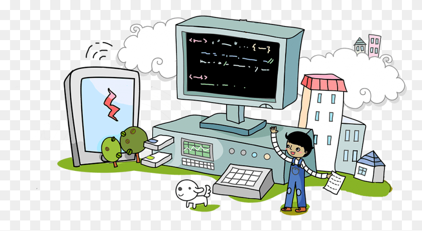 995x512 Discover Engineering Computer Engineering Cartoon, Electronics, Monitor, Screen HD PNG Download