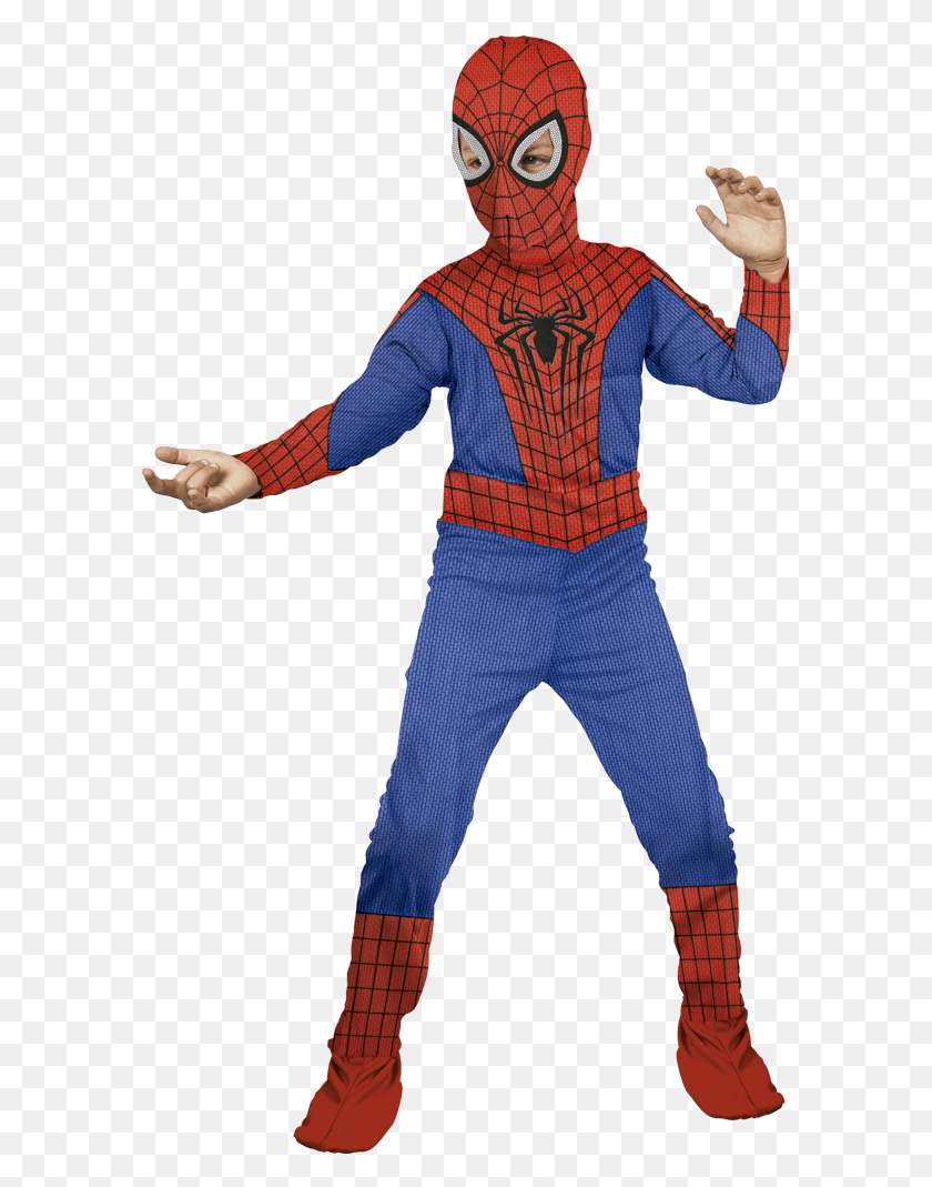 587x1009 Disfraz Hombre Spider Man, Clothing, Apparel, Person HD PNG Download