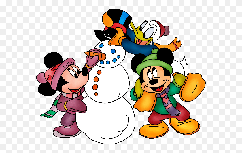 589x472 Disney Clipart Christmas Clipart Images Cartoon Characters Christmas Clipart, Nature, Outdoors, Snow HD PNG Download