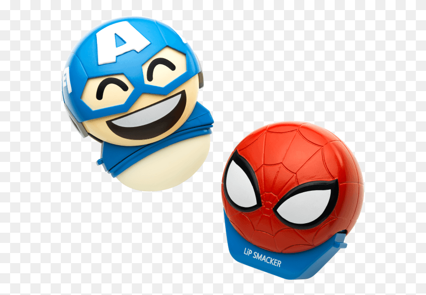 597x523 Descargar Png Emoji Lip Balm Duo Lip Smacker Emoji Capitán América, Casco, Ropa, Vestimenta Hd Png