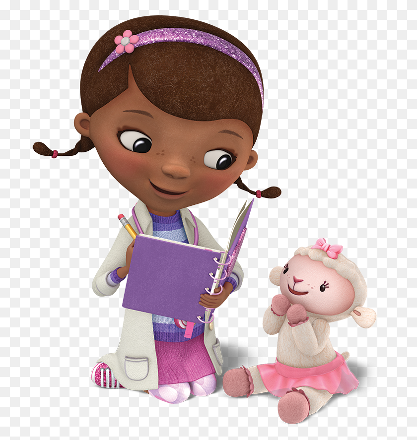 709x827 Disney Junior Channel Doc Mcstuffins Duffle Bag, Doll, Toy, Person HD PNG Download