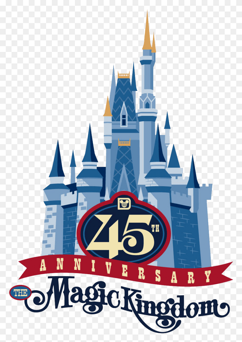 825x1192 Disney Magic Kingdom 45th Anniversary, Architecture, Building, Castle HD PNG Download
