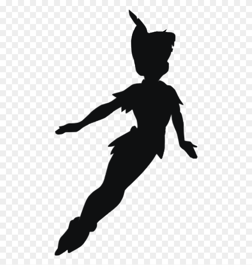 480x821 Disney Peter Pan Silhouette Clipart Silhouette Peter Pan Clipart, Person, Human HD PNG Download
