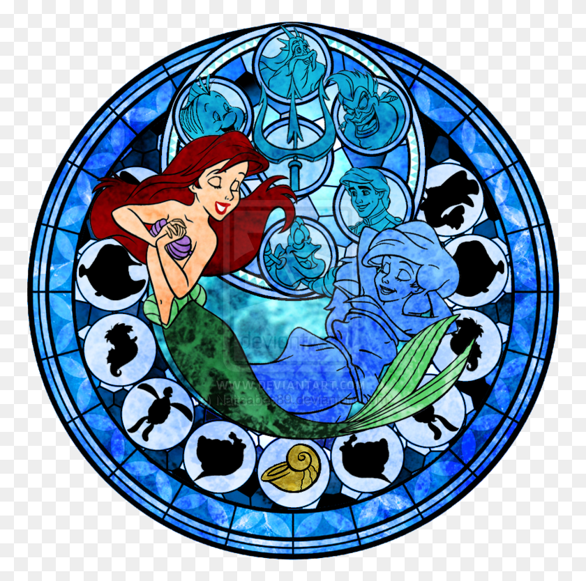 766x774 Disney Princess Images Ariel Stained Glass Wallpaper Princess Stained Glass Windows HD PNG Download