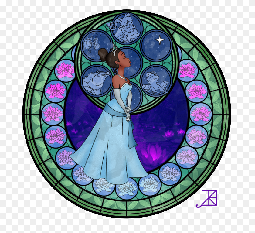 716x707 Disney Princess Images Tiana Stained Glass Wallpaper Kingdom Hearts Cinderella Stained Glass, Clock Tower, Tower HD PNG Download