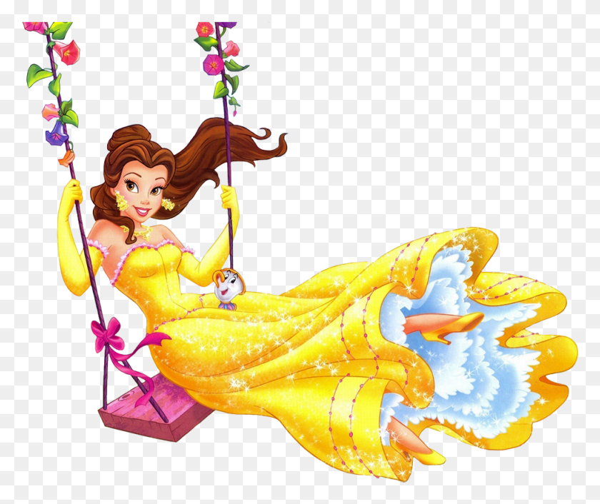 975x808 Disney Princess Swings Clipart Princess Belle On Swing, Person, Human, Lobster HD PNG Download
