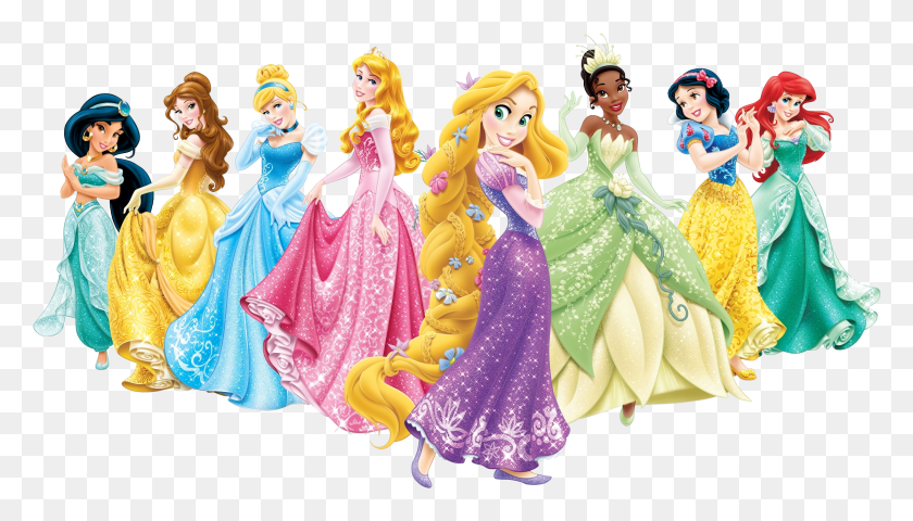 2234x1203 Disney Princesses Cartoon Image Transparent Disney Princess, Doll, Toy, Figurine HD PNG Download