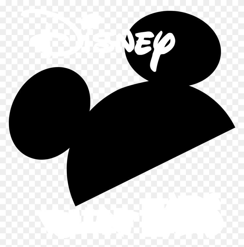 2029x2049 Логотип Disney Volunt Ears Черно-Белый Логотип Disney Уши Прозрачный, Текст, Символ, Плакат Hd Png Скачать