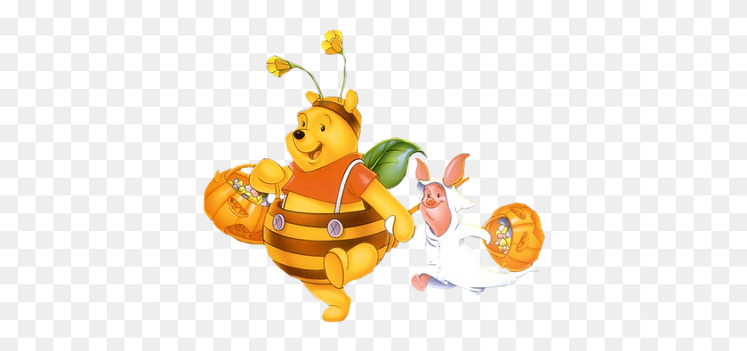 390x335 Disney Winniethepooh Bear Happy Halloween Pumpkin Winnie The Pooh Halloween Cartoon, Person, Human, Costume HD PNG Download