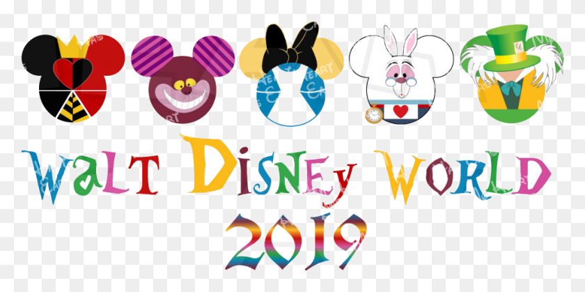 959x442 Disney World Walt Alice In Wonderland Mickey Heads Alice In Wonderland Mickey Head, Text, Alphabet, Diwali HD PNG Download