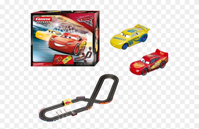 584x485 Disneypixar Cars 3 Fast Friends Slot Car Race Track Circuit Cars 3 Carrera, Автомобиль, Транспорт, Автомобиль Hd Png Скачать