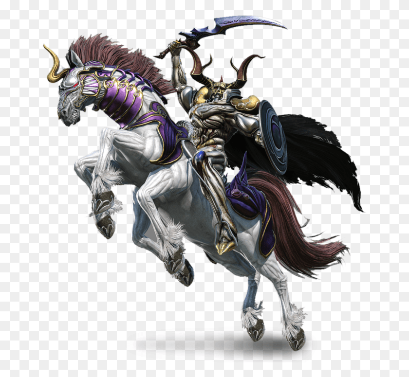 667x715 Dissidia Final Fantasy Nt Odin, Человек, Человек, Лошадь Hd Png Скачать