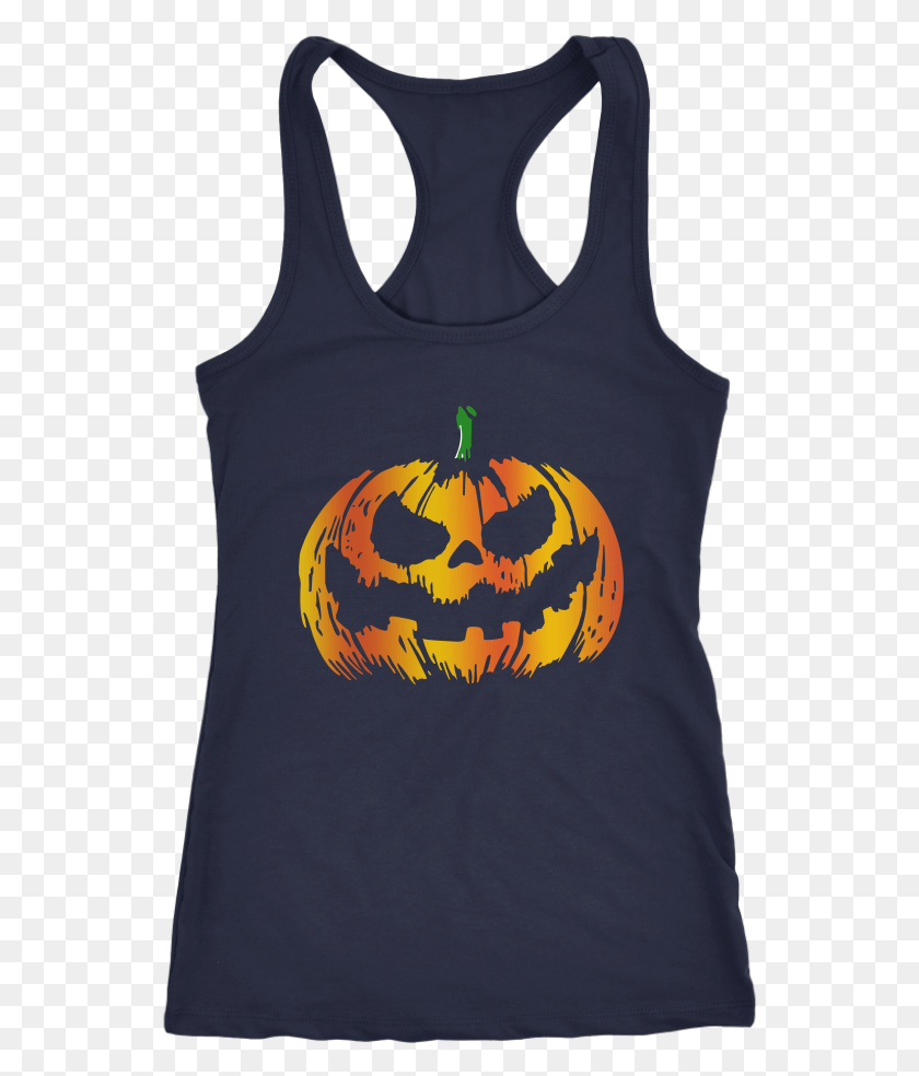 544x924 Disstressed Pumpkin Face Horror T Shirt Shirt, Clothing, Apparel, Tank Top HD PNG Download