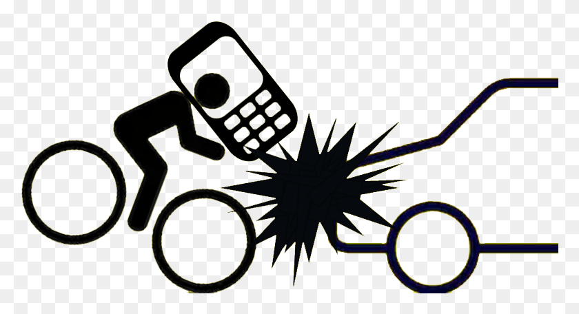 780x396 Distracted Bicyclist On Cell Phone Crashes Into Car, Phone, Electronics, Mobile Phone HD PNG Download