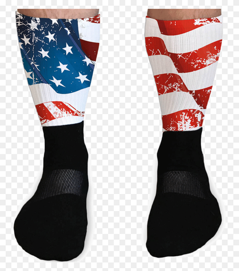 757x890 Distressed Flag Patriotic Athletic Or Compression Socks Hockey Sock, Clothing, Apparel, Shoe HD PNG Download