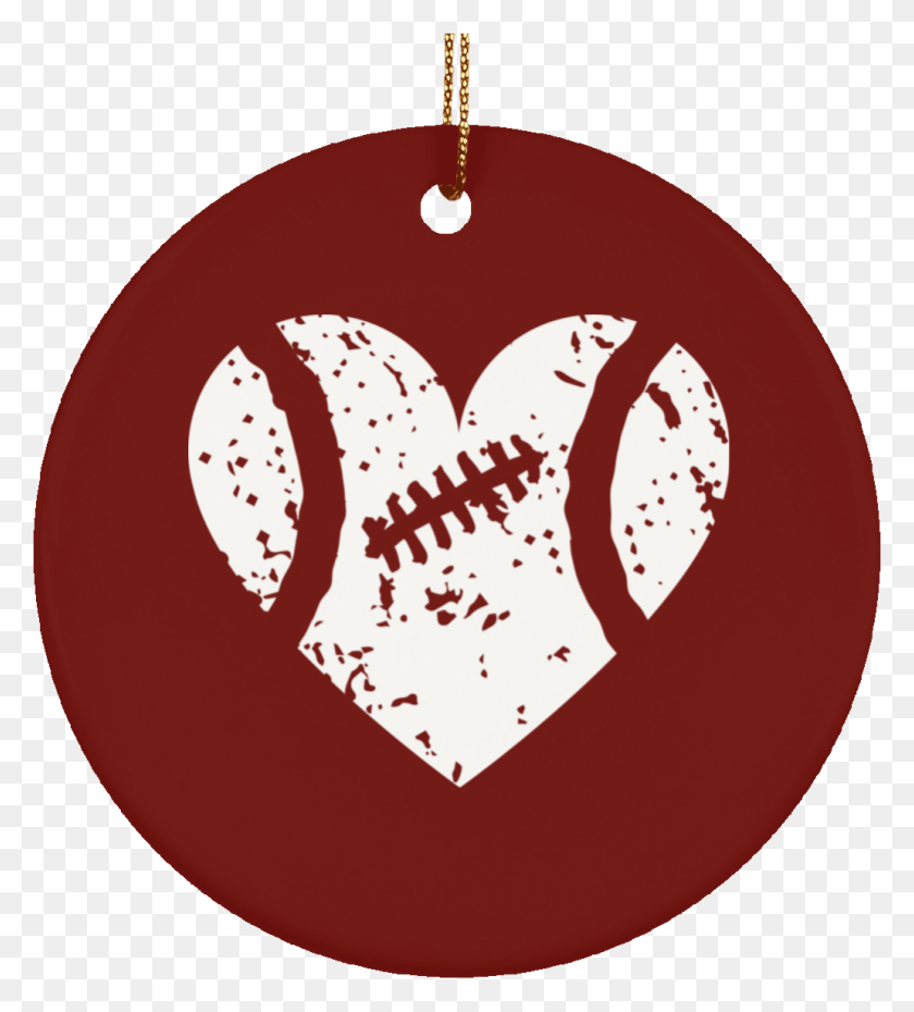 1030x1149 Distressed Football Heart Ceramic Circle Ornament Gloucester Road Tube Station, Tree, Plant, Pendant HD PNG Download