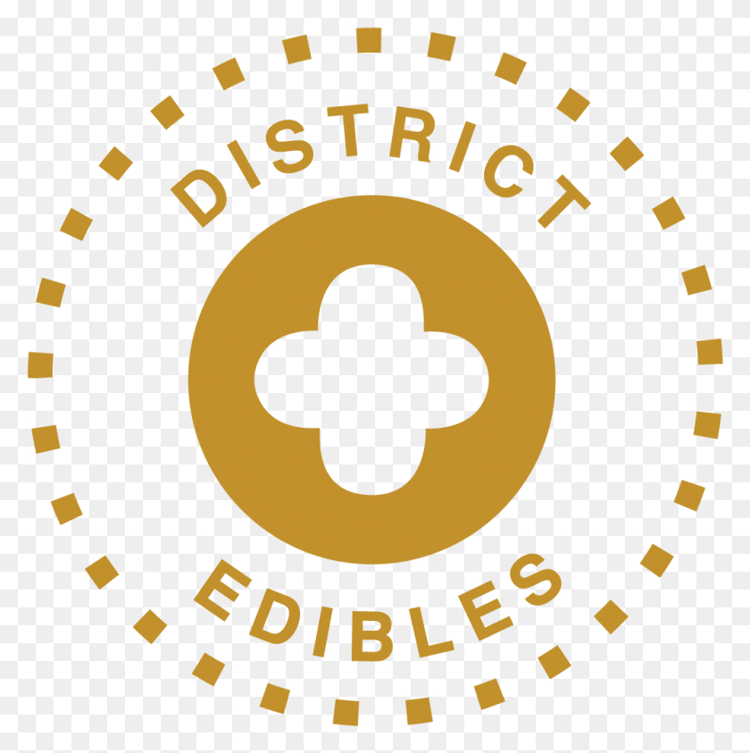 999x1003 District Edibles Logo Gold Transparent Bg Circle, Text, Symbol, Poster HD PNG Download