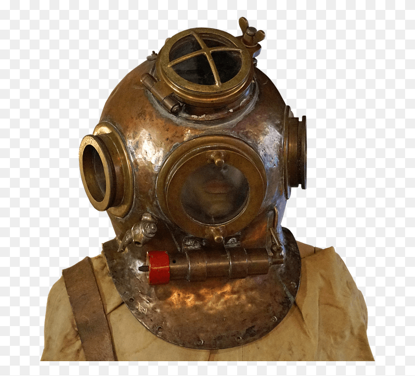 684x701 Divers Helm Divers Helmet Old Diving Navy Thread Old Diver, Grenade, Bomb, Weapon HD PNG Download