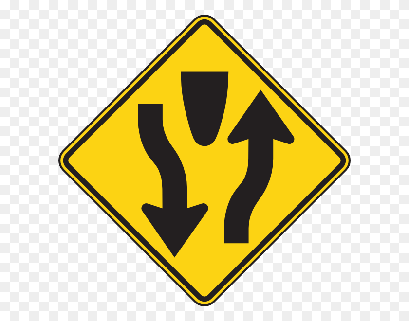 600x600 Divided Highway Begins Clip Art At Clker Divided Highway Begins Sign, Symbol, Road Sign, Stopsign HD PNG Download
