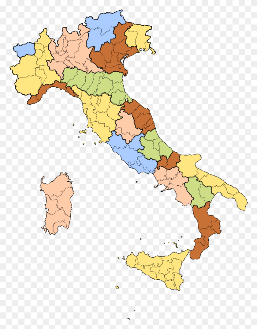 792x1030 Divises Administrativas Italia Mapa, Diagrama, Atlas, Parcela Hd Png