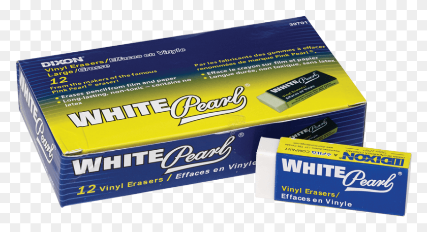 831x424 Dixon Pearl Vinyl Block Eraser Large 12Bx White Carton, Резиновый Ластик, Коробка, Резинка Hd Png Скачать