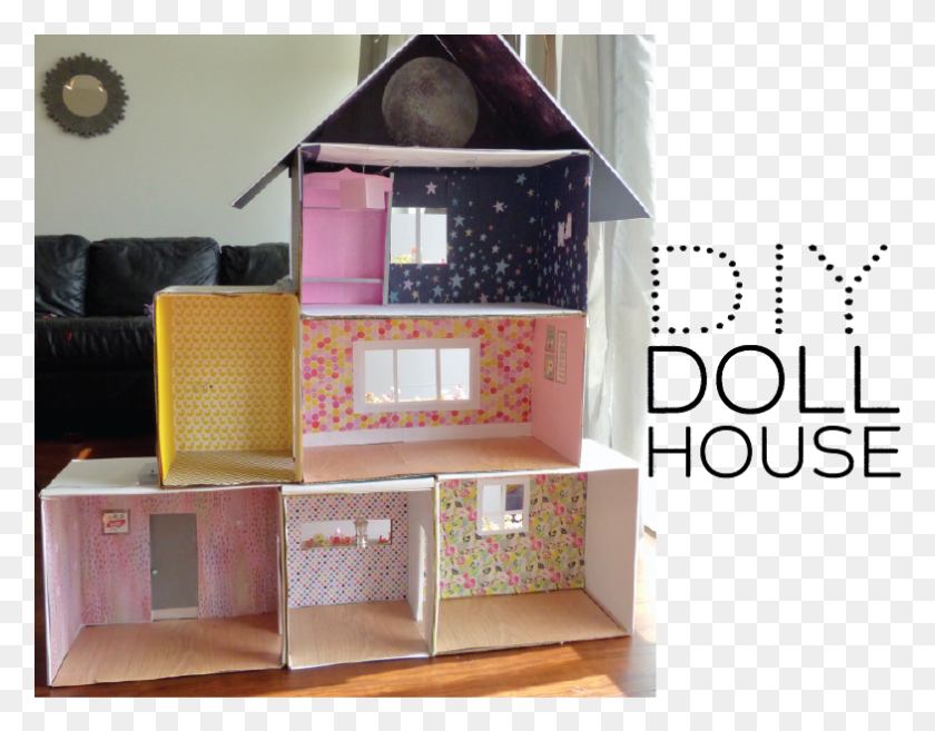 785x601 Diy Dollhouse Inside Empty 01 Dollhouse Project, Furniture, Table, Couch HD PNG Download