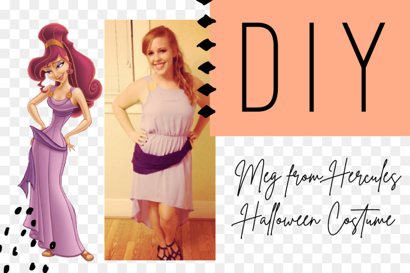 1200x800 Diy Meg From Hercules Costume Diy Red Hair Halloween Costume, Formal Wear, Girl, Female, Person Sticker PNG