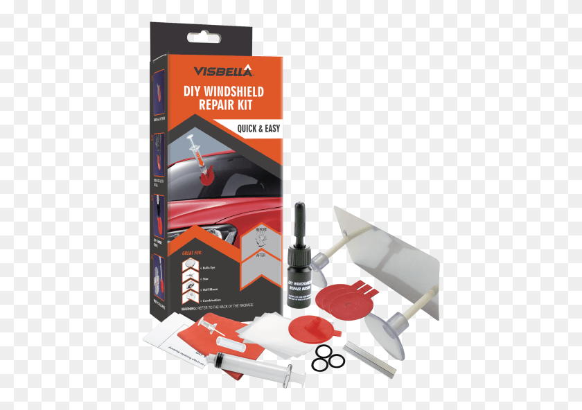 431x532 Diy Windshield Repair Kit Visbella Diy Windshield Repair Kit, Advertisement, Poster, Text HD PNG Download
