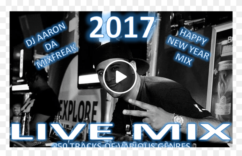 1002x617 Descargar Png / Dj Aaron Da Mixfreak Feliz Año Nuevo 2017 Mix Poster, Persona, Humano, Texto Hd Png