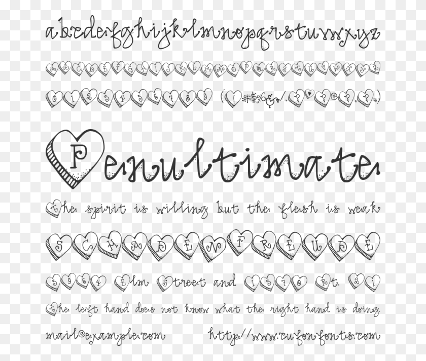 660x653 Dj Candy Heart Font Preview Heart, Текст, Почерк, Письмо Png Скачать