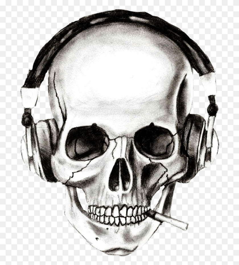 703x873 Dj Clipart Skull, Head, Person, Human HD PNG Download