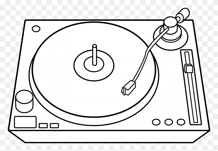 6021x4040 Dj Drawing Of Dj Turntables, Electrical Device, Cd Player, Electronics HD PNG Download