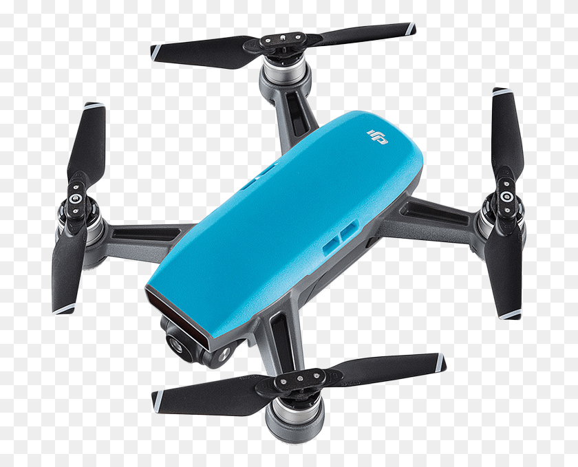 695x619 Descargar Png Dji Spark Sky Blue Drone Dji Spark Combo Azul Cielo, Grifo Del Fregadero, Vehículo, Transporte Hd Png