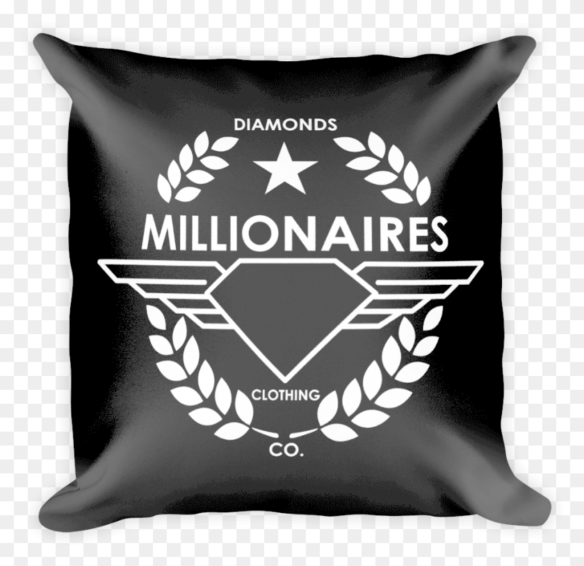 913x882 Dm Logo Wings Mockup Back Black Pillow, Cushion, Symbol, Trademark HD PNG Download