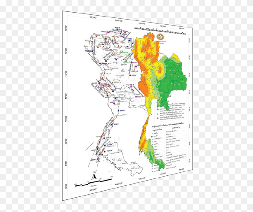 447x646 Dmr Has Established The Geohazards Operation Center Seismic Hazard Map Of Thailand, Diagram, Plot, Atlas HD PNG Download