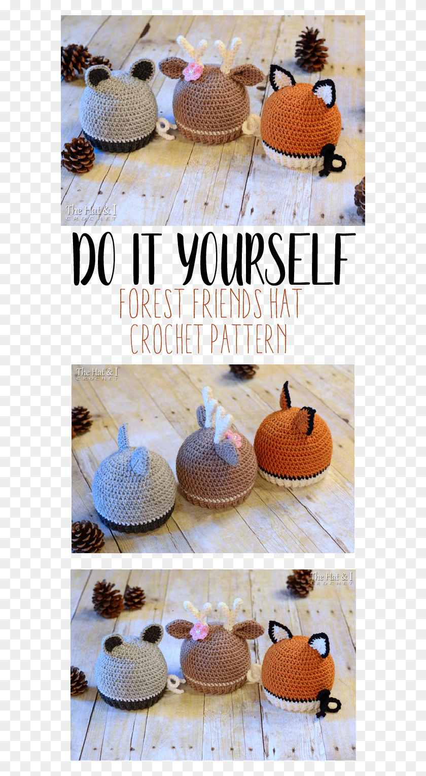 600x1469 Do It Yourself Forest Friends Crochet Pattern Crochet, Cupcake, Cream, Cake HD PNG Download