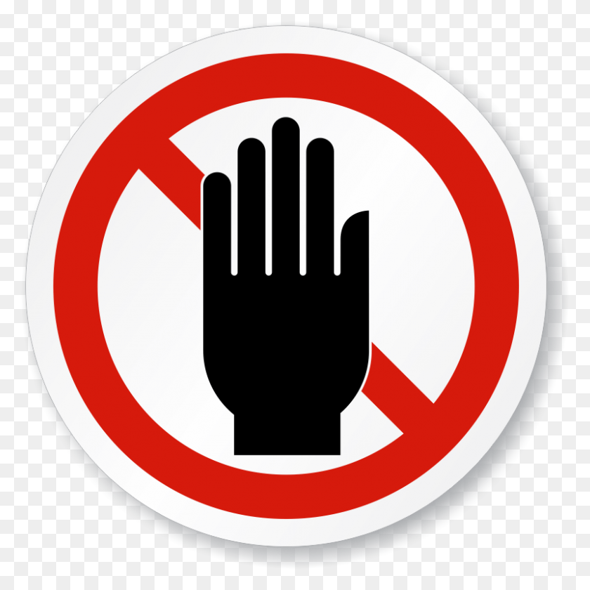 800x800 Do Not Obstruct Stay Clear Iso Prohibition Sign Sku Don T Touch Icon, Fork, Cutlery, Symbol HD PNG Download