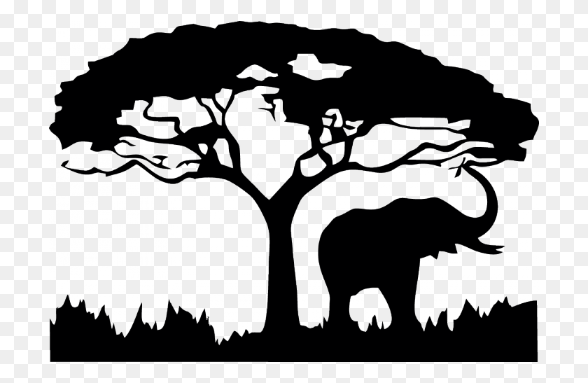700x487 Do Something Like This Raised In Front Of A Painting Elephant Stencils, Stencil, Plant HD PNG Download