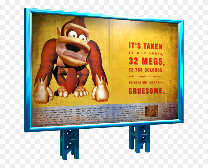 645x616 Do What I Waaant Made A Model Of The Billboard From Donkey Kong Country Advert, Advertisement, Text HD PNG Download