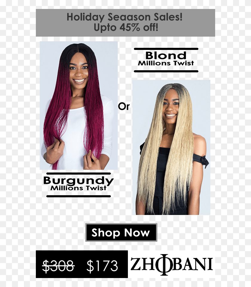 600x900 Do You Like It In Blond Or Burgundy Braids Wig Twist Lace Wig, Hair, Person, Human HD PNG Download