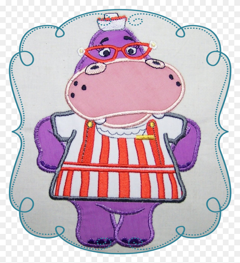 879x972 Doc Mc Stuffins Hippo Applique Machine Embroidery Design Cartoon, Purse, Handbag, Bag HD PNG Download