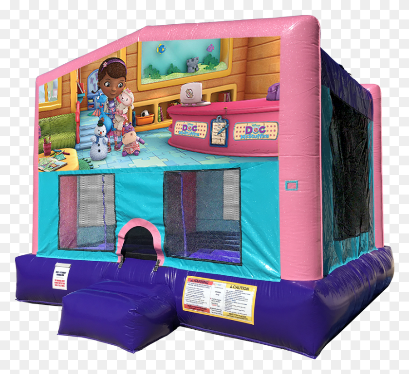 857x779 Doc Mcstuffins Sparkly Pink Bounce House Rentals In Lol Surprise Bounce House, Inflatable, Indoor Play Area, Play Area HD PNG Download